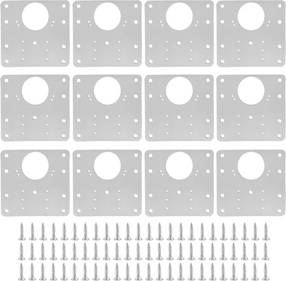 6 PCS Cabinet Hinge Repair Plate Kit, Stainless Steel | Brackets Mounting Screws, Protective Repair Board, For Kitchen Cabinet, Cupboard Doors and Furniture