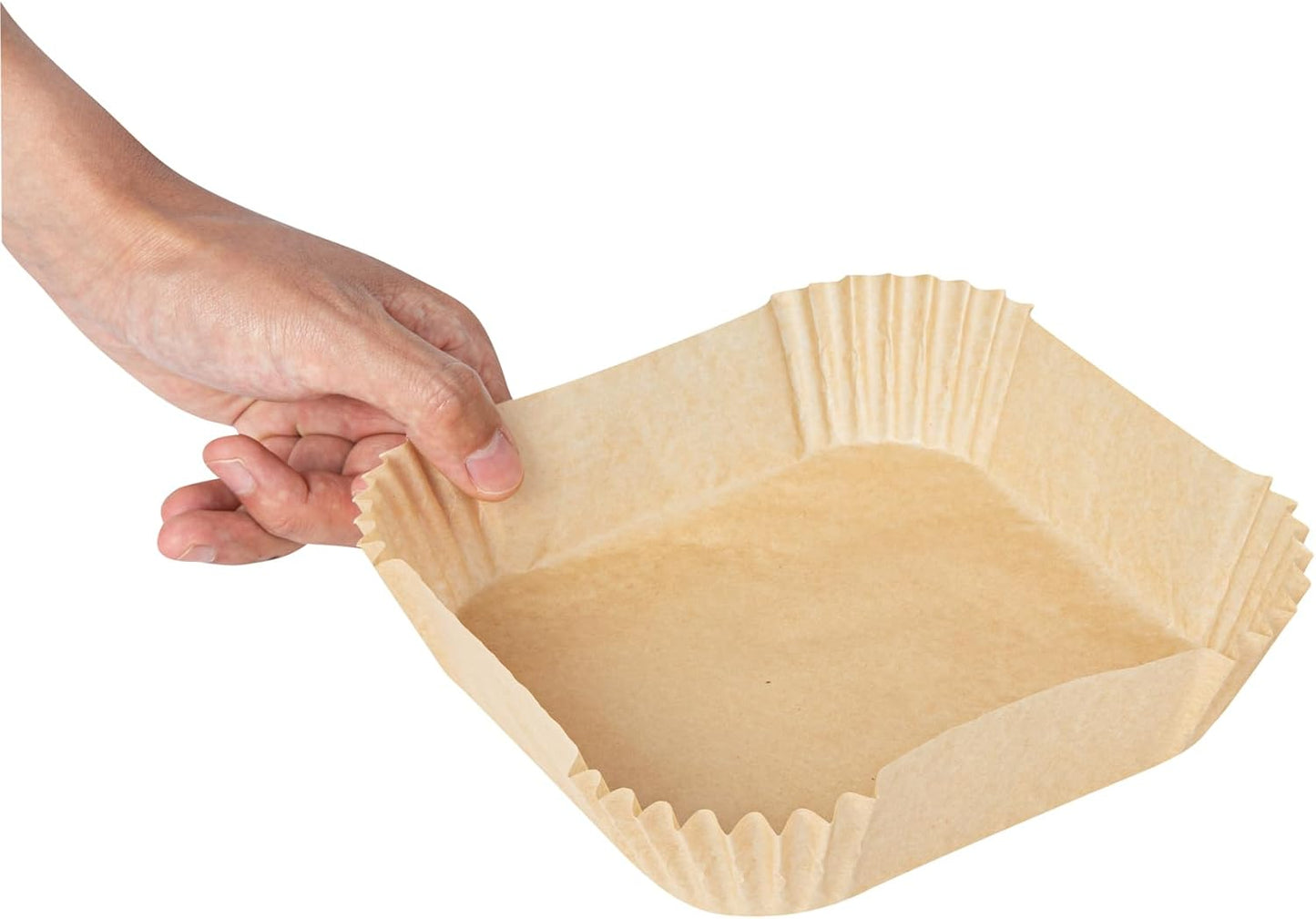 Restaurantware-Pastry Tek 8.1 x 5.5 x 1.8 Inch Air Fryer Liners, 100 Rectangle Air Fryer Baskets - No-Stick Silicone Coating, Unbleached, Food-Grade Paper Liners, For Steamer, Microwave, Oven