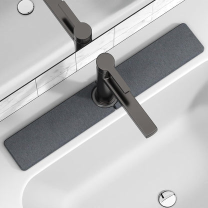Premium Stone Faucet Mat for Kitchen Sink, 30" x 4" White | Quick Drying & Water Absorbent, Sink Splash Guard Tray for Prevents Moisture Buildup
