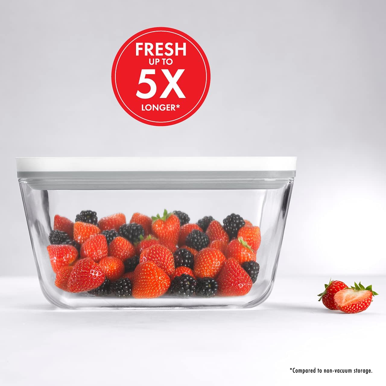For food to stay fresh up to 5X longer, pump required (not included).