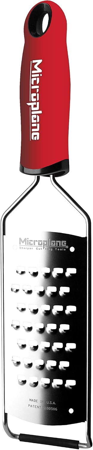 Microplane Gourmet Series Cheese Grater with Soft Touch Handle (Extra Coarse, Black)