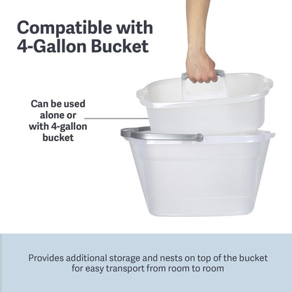 Casabella Plastic Multipurpose Cleaning Storage Caddy with Handle, 1.5-Gallon, Clear