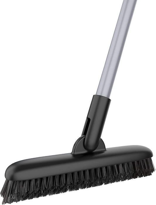 MR.SIGA Heavy Duty Grout Scrub Brush with Long Handle | Shower Floor Scrubber for Cleaning, Tile Scrub Brush with Stiff Bristles