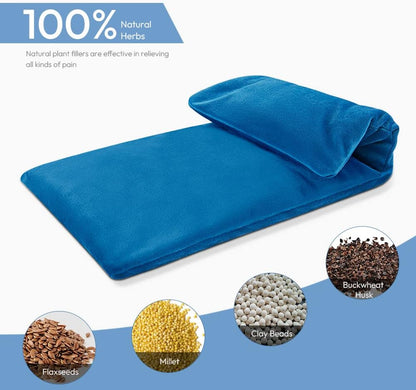 Microwave Heating Pad 6 x 12 Small Heating Pad Microwave, Microwave Bean Bag Heating Pad for Neck and Shoulders, Moist Heat Pack Pillow Warm Compress for Knee, Muscles, Joints, Wrist (Dark Blue)