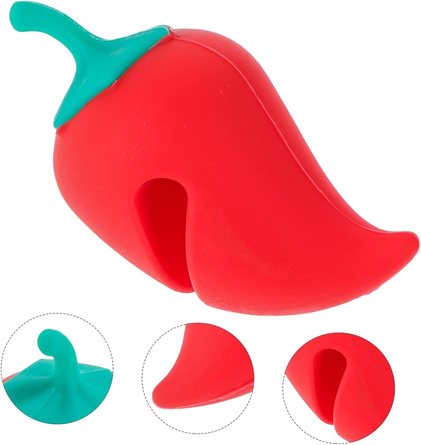 Garneck - Silicone Lid Lifter Rack Creative Pepper Shape Kitchen Spill Stopper Tool for Preventing Boil Overs for Various Pots and Pans