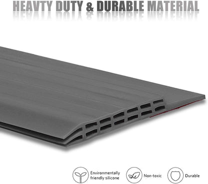 [New Upgrade] Huge Gap Door Draft Stopper, 3.4" W Widened Door Sweep Seal Gap Up to 1.8" for Interior & Exterior Doors - Keeping Draft, Noise, Dust and Unwanted Animals Out,3.4" W x 39" L,White