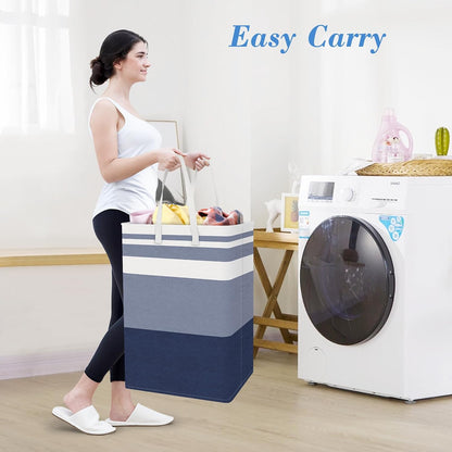 BlissTotes 3-Pack Laundry Basket, Collapsible Laundry Hamper, Grey, 75L | Laundry Clothes Hamper, Hampers for Bedroom, Freestanding Hamper with Handles, Clothes Laundry Basket