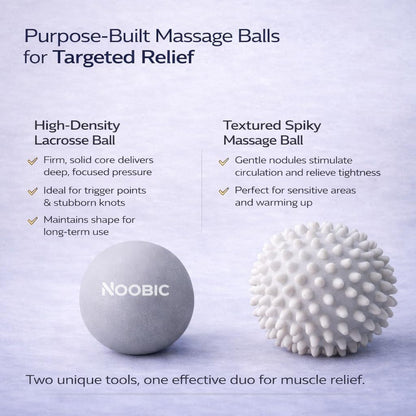 Foot Roller for Plantar Fasciitis Pain Relief – Deep Tissue Foot Massage Kit for Arch & Heel Pain, Includes Lacrosse & Spiky Massage Ball