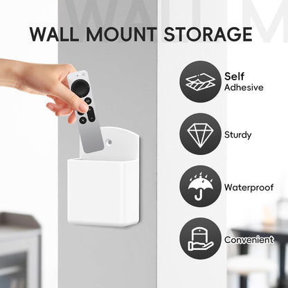 DRQ 2-Pack Remote Control Holder, Adhesive Wall-Mount Remote Holder, Black | TV controller organizer doubles as a wall pen holder for desk accessories and small-item storage at home, office, or school.