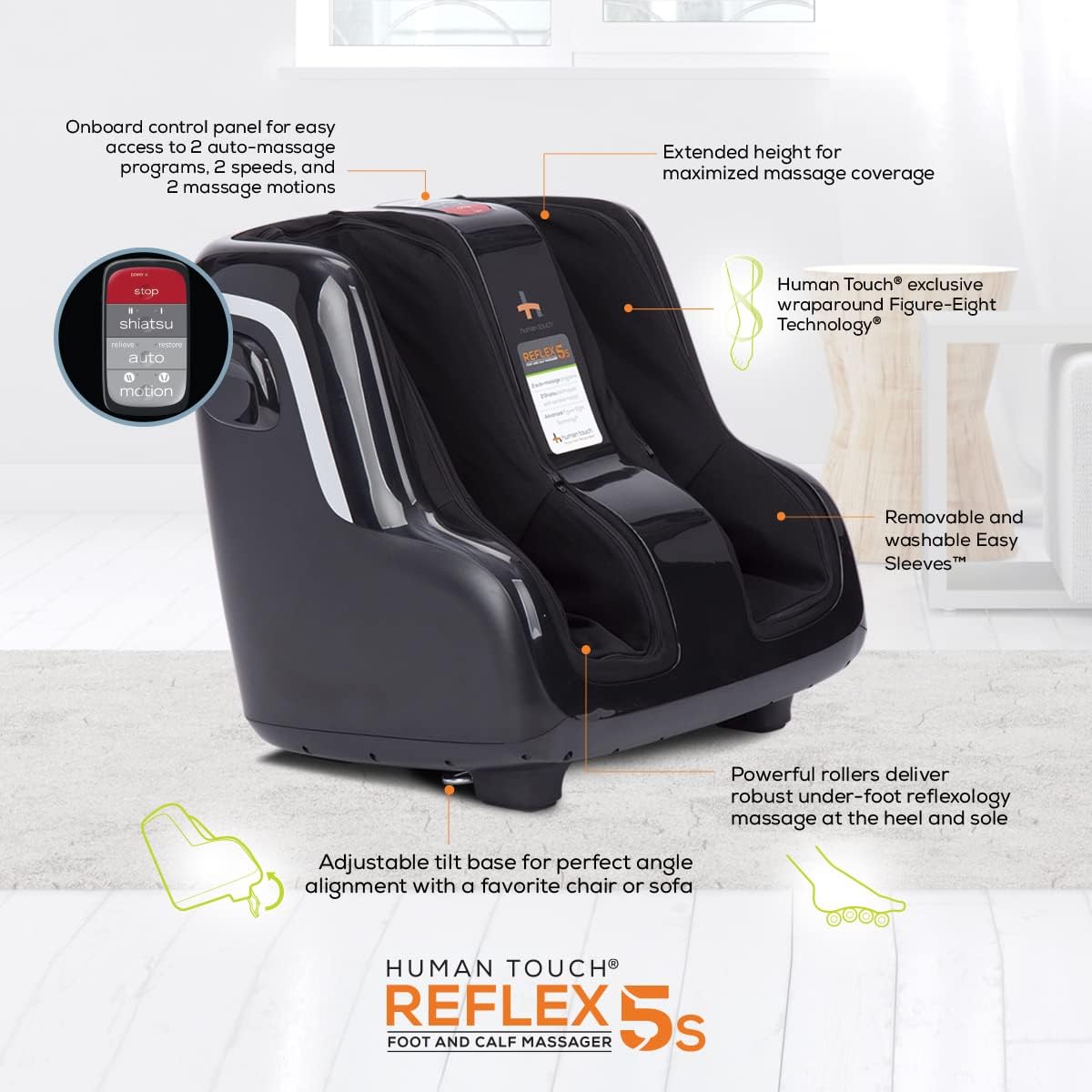 Human Touch Reflex5s Foot & Calf Massager Plantar Fasciitis - HSA Approved