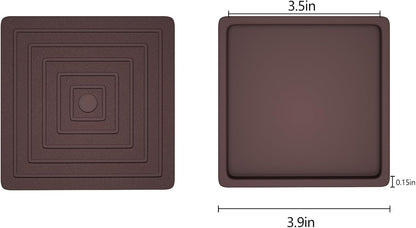 12Pcs 2.5in Furniture Coasters Non-Slip Bed Leg Pads Round Rubber Anti Sliding Caster Cups for Hardwood Floors Brown