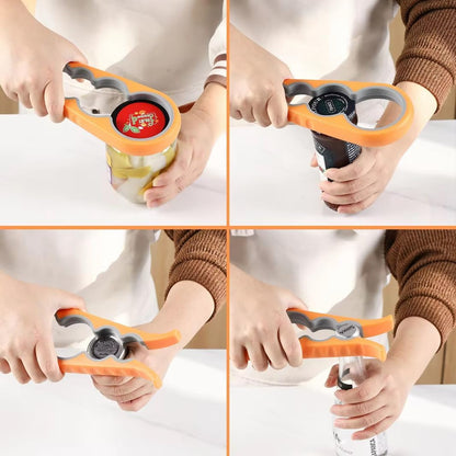 Easy Grip Jar, Bottle & Can Opener – Multi-Use Tool for Low Strength & Weak Hands, Perfect for Seniors with Arthritis