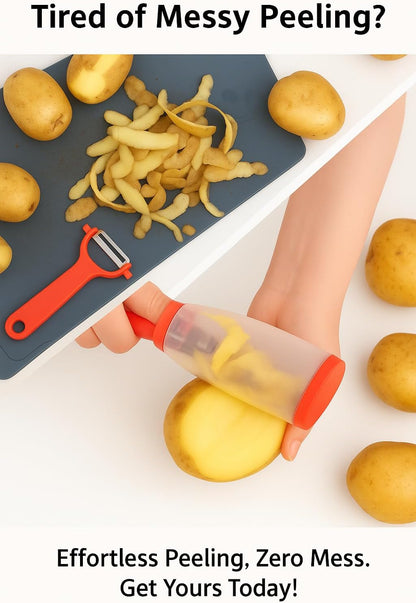 Nature+ Vegetable Peeler Fruit Peeler with Container, Stainless Steel Blade, Non-Slip Handle, Kitchen Kiwi Peeler for Apple, Potato