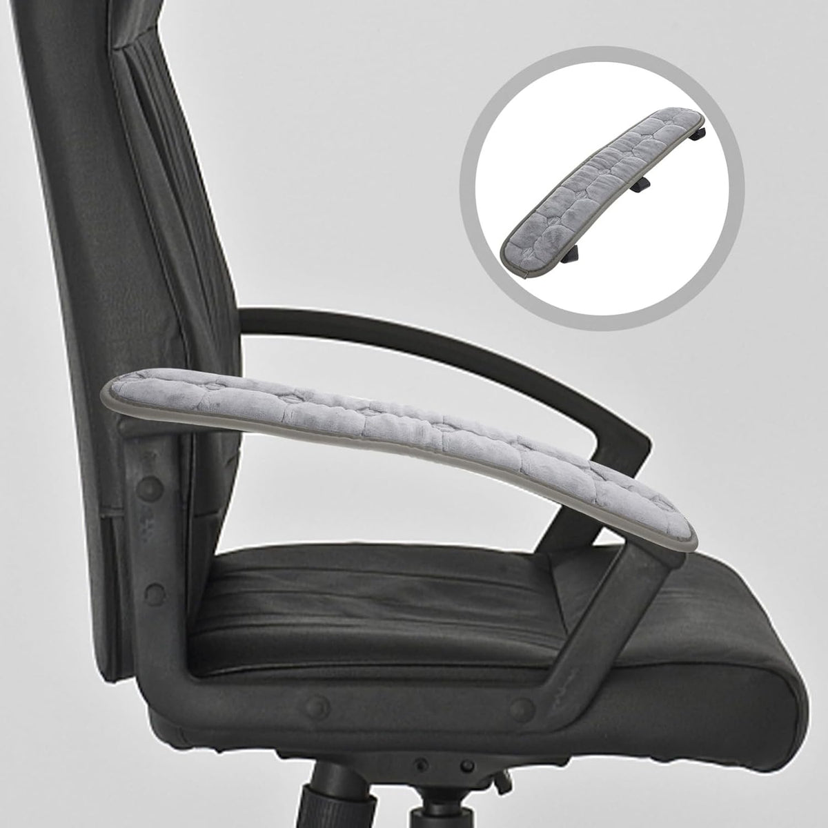 Gatuida 1 Pair Office Chair Armrest Covers, Elastic Removable Arm Rest Pads for Elbows and Forearms Pressure Relief, Office Seat Hand Rest Protector for Gaming Lounge Chairs, 17.69 x 3.93 Inch, Black
