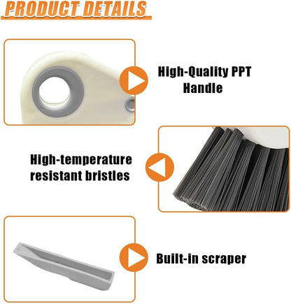 YoRise 2 in 1 Car Groove Cleaning Brush, Multifunctional Hard Bristle Car Window Track Cleaner Tool with Hidden Scraper, Universal Auto Door Crevice Cleaning Accessories for Window Sill(Orange-1PCS)