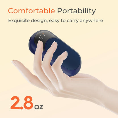 Electric Hand Warmers Rechargeable, 104–131°F with Temp & Battery Display, 3 Heat Levels, Fast Heating, Smart Temp Control, Pocket-Size, Fits in Gloves, Gifts for Women & Men