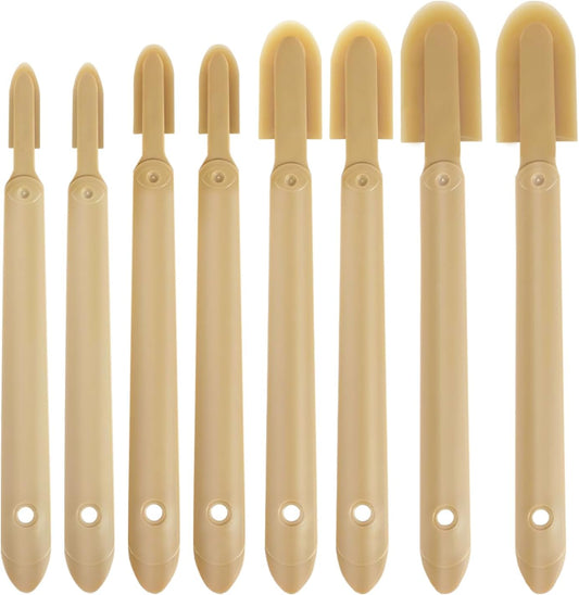 8 PCS Rubber Caulking Spatulas Tool,Rubber Caulk Silicone Sealant Finishing Tool,Spreader Applicator Caulking Finishing Tool Rubber for Floors, Tiles, Walls, Bathrooms, Kitchens 4 Size