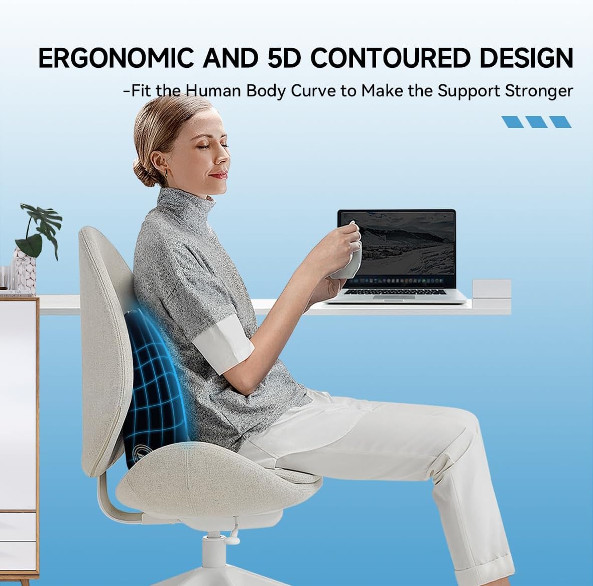 Super Cozy Lumbar Support Pillow for Car/Office Chair, 100% Memory Foam | Lumbar Pillow with Breathable Removable Cover, Ergonomic Design - Back Support for Back Pain Relief(Adjustable Strap, Black)