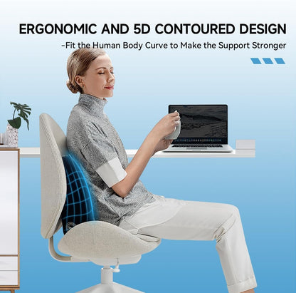 Super Cozy Lumbar Support Pillow for Car/Office Chair, 100% Memory Foam | Lumbar Pillow with Breathable Removable Cover, Ergonomic Design - Back Support for Back Pain Relief(Adjustable Strap, Black)