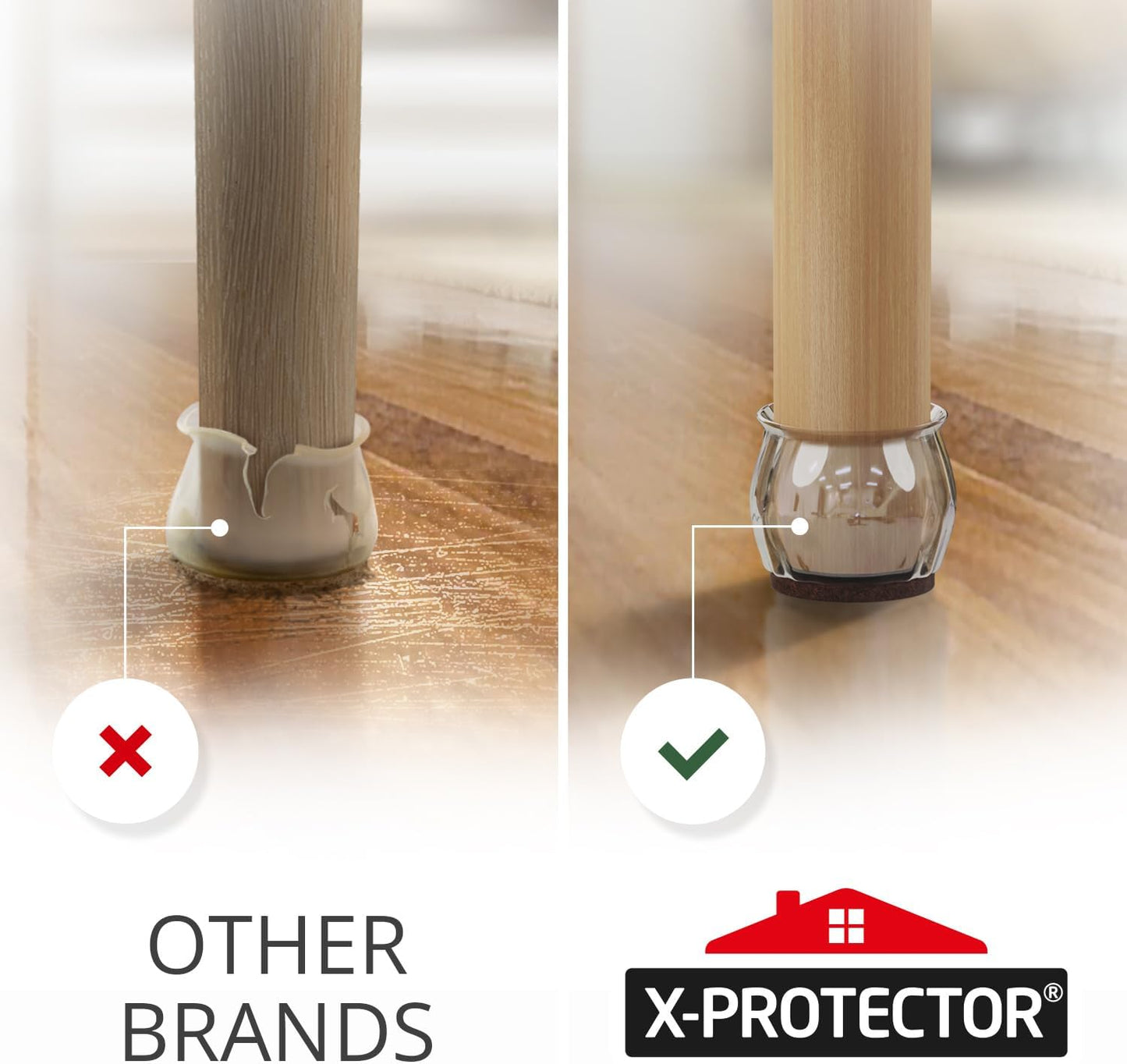X-Protector Felt Furniture Pads - 20 PCS 6 x 1/2" - Premium Felt Strips | with Adhesive Backing - Rectangular Furniture Pads for Hardwood Floors - Cut Furniture Felt Pads to Size You Need! (Beige)
