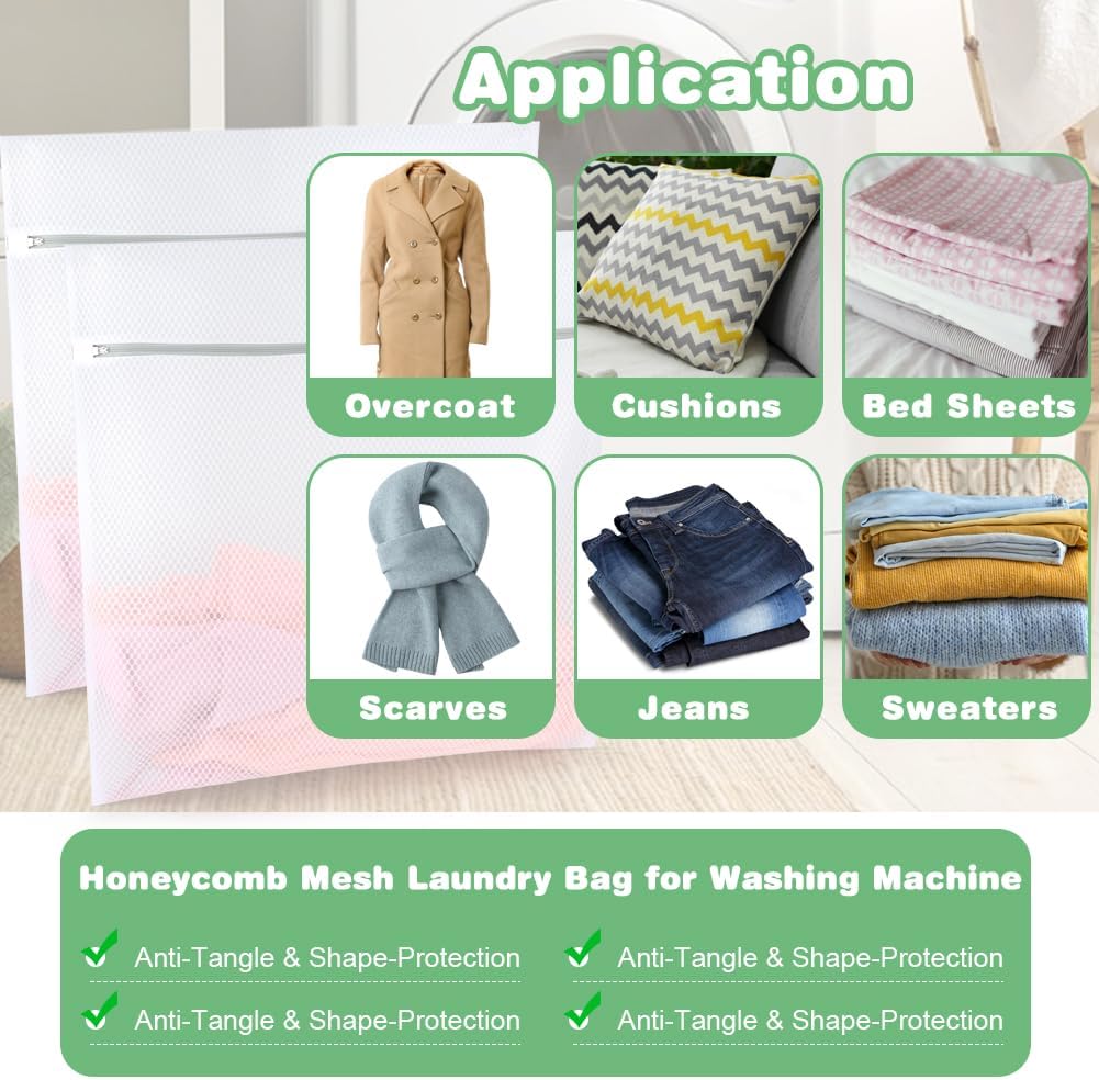 Tenn Well 3Pcs Mesh Laundry Bags For Shoes Sneakers Fits Size 12 | Mesh bags for trainers, tennis shoes, slippers, washing machine safe
