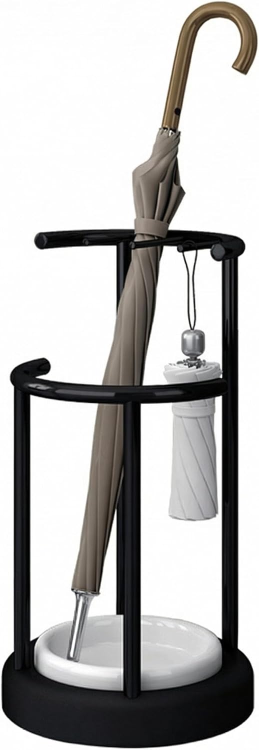Umbrella Stand with Detachable Drip Tray, Rustproof Entryway Storage Rack | Removable Drip Tray, Rustproof Sturdy Metal, Space-Saving Organizer, Multi-Use for Umbrellas, Easy Install for Home Office