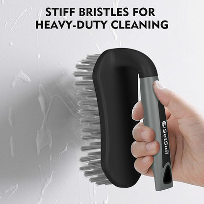 SetSail Scrub Brush, Heavy-Duty Scrub Brushes for Cleaning with Stiff Bristles Cleaning Brush for Shower, Bathroom, Carpet, Kitchen and Bathtub Scrubber - 2 Pack | Durable Bristles Ergonomic Non-Slip Tpr Grip. U-Style Hanging Loop for Storage. Use for