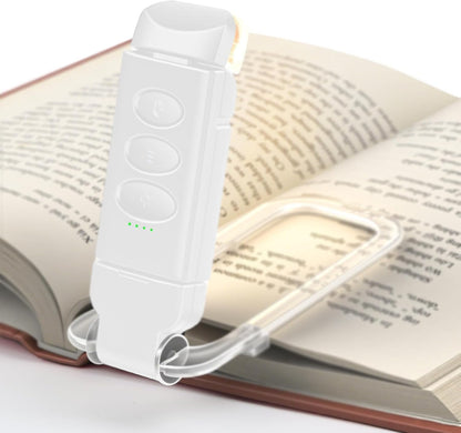 Book Reading Light Rechargeable Clip on Book Lamp with 3 Color Temperatures | 5-Level Dimmable Brightness, 3 Color Temperatures, 360° Rotatable USB Eye Caring