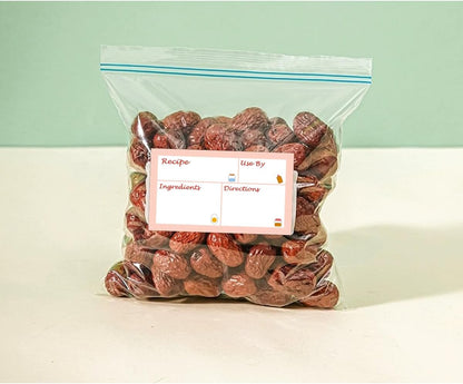 100pcs Removable Freezer Meal Labels,3.2 X 5 Inch Food Labels,Pink