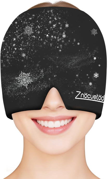 ZNÖCUETÖD Migraine Headache Relief Cap Hat Full Head ice Pack Wrap Cold Cap