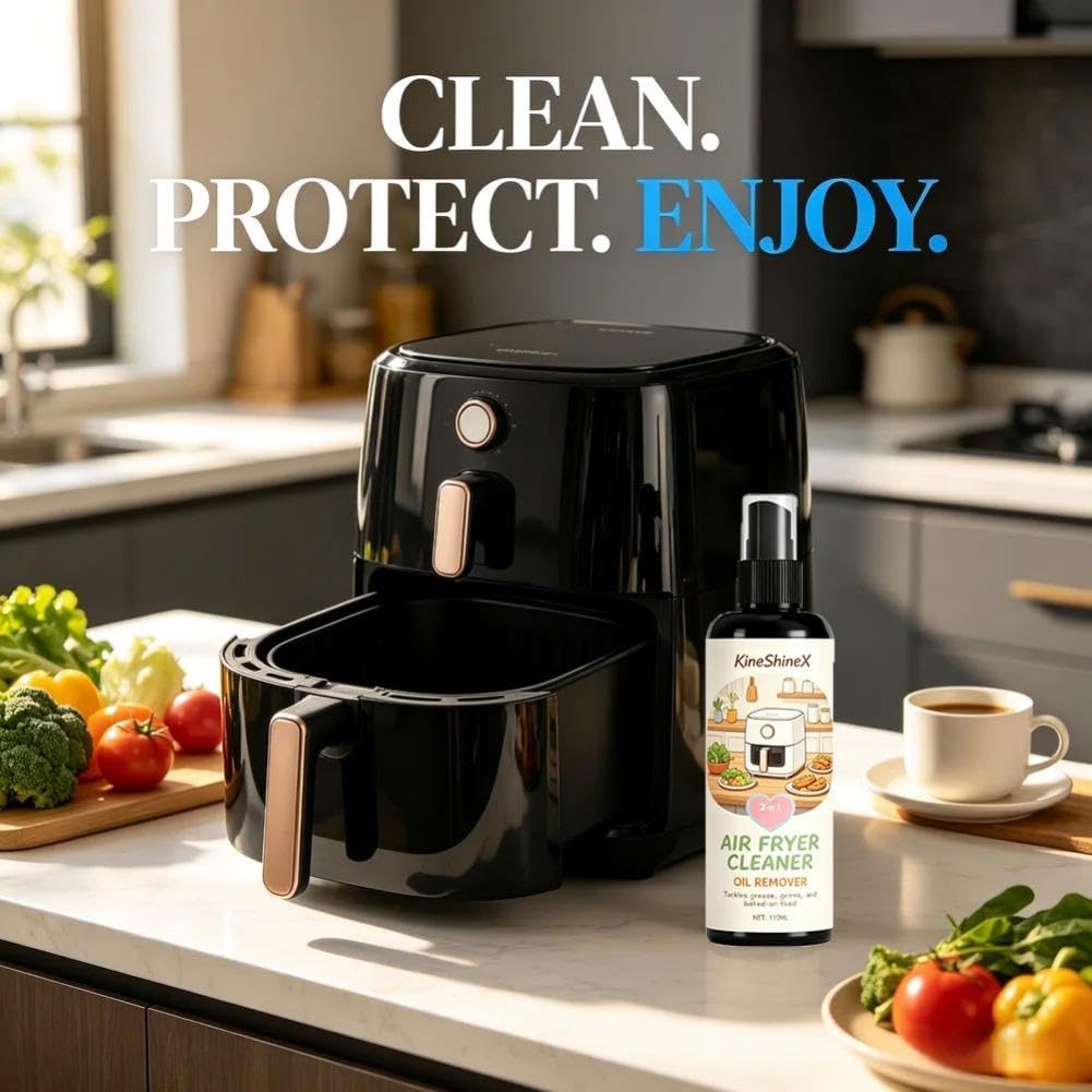 2-in-1 Air Fryer Cleaner and Degreaser Spray, Powerful Kitchen Degreaser Foam Spray, Fast and Powerful Oil-RemovingSpray, Multi-Use DegreaserSpray for Grill, Oven, Home Kitchen