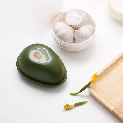 6PCS Fresh Food Savers Vegetable Fruit Shape Containers Set,Reuseable Avocado Lemon Tomatoes Pepper Onion Garlic Storage Keeper Sealing Box Fresh Bowls for Refrigerators
