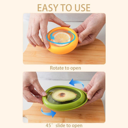EWUVP Avocado Saver and Tomato Holder, 4pcs Reusable Storage Containers for Fridge, Fruit and Veggie Storage Container - Ideal for Avocados, Tomatoes, Apples, Garlic, Onions, and More