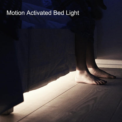 Cuttable Battery Operated Motion Sensor LED Light Strip Indoor 10 ft | Motion Sensored Activated Cordless Warm White LEDs Tape Lights for Bedroom Closet Under Bed Cabinet Counter Shelf Stair