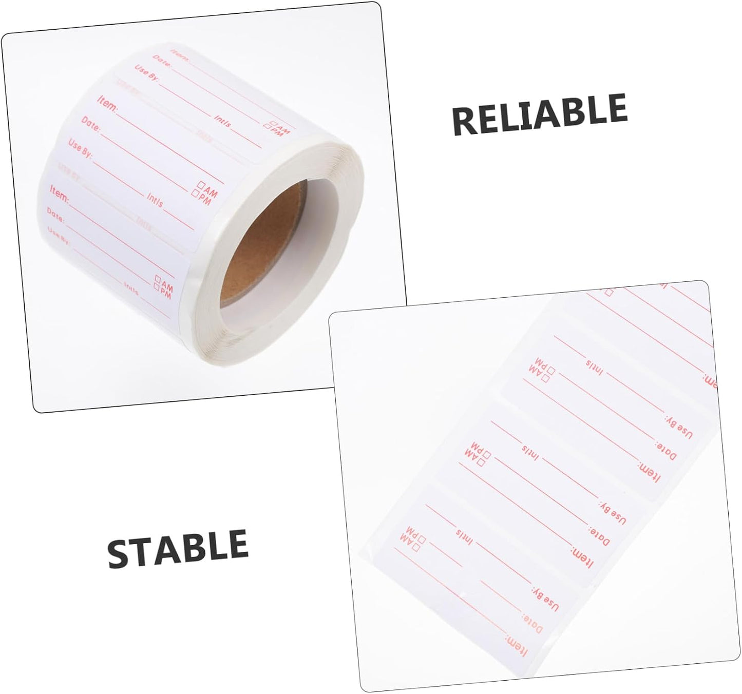 TEHAUX 1roll Writing Rotation Labels Food Labels Stickers Tiny Stickers for Day Dots Dry Surface Adhesive Removable for Restaurant Home and Grocery Stores