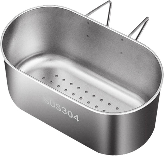 Stainless Steel Sink Drain Strainer Basket, Multifunctional Hanging Sink Strainer Colander Drain Basket Kitchen Sinks Food Waste Filter and Wash Vegetables Fruits(COLOR:Silver)