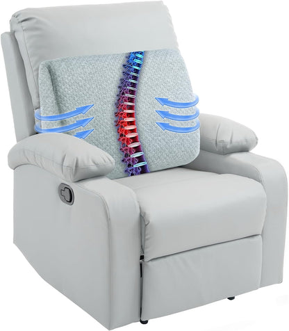 HOMBYS Lumbar Support Pillow for Recliner Chair, Memory Foam Back Support Cushion for Elderly,Extra Large Lumbar Support Pillow,Thick Backrest for Home Reading (Grey, 20“x13.5"x5")