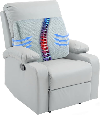 HOMBYS Lumbar Support Pillow for Recliner Chair, Memory Foam Back Support Cushion for Elderly,Extra Large Lumbar Support Pillow,Thick Backrest for Home Reading (Grey, 20“x13.5"x5")