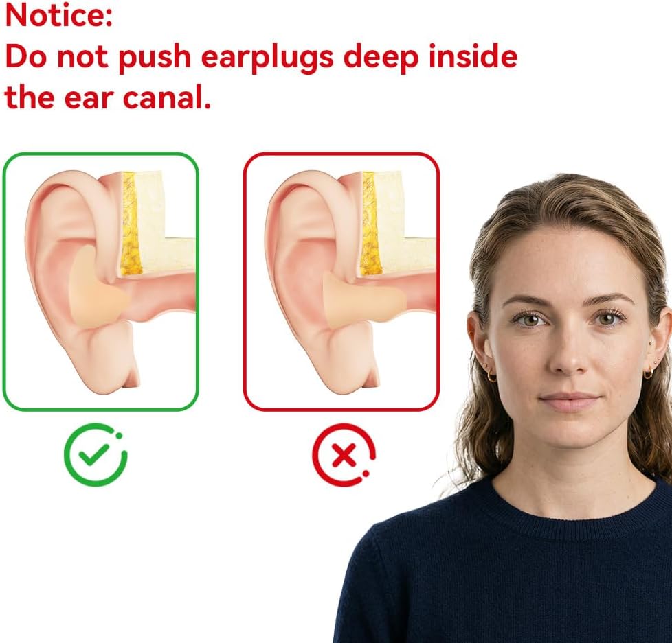 LYSIAN Moldable Silicone Ear Plugs for Sleep and Swim, 5 Pairs, Blue