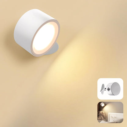 LED Wall Mounted Lamps, 3CCT Battery Operated Wall Lights, Wood-2 Pack | Rechargeable & Dimmable Wall Lights, Cordless Wall Sconces for Picture Bedside Bedroom Reading