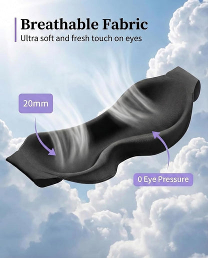 Sleep Mask for Side Sleepers: Lash Extensions 3D Contoured Eye Mask – Airplane Travel Essential, Zero-Pressure Light Blackout Eye Mask for Women – Soft Night Blindfold for Long Flights (Purple)
