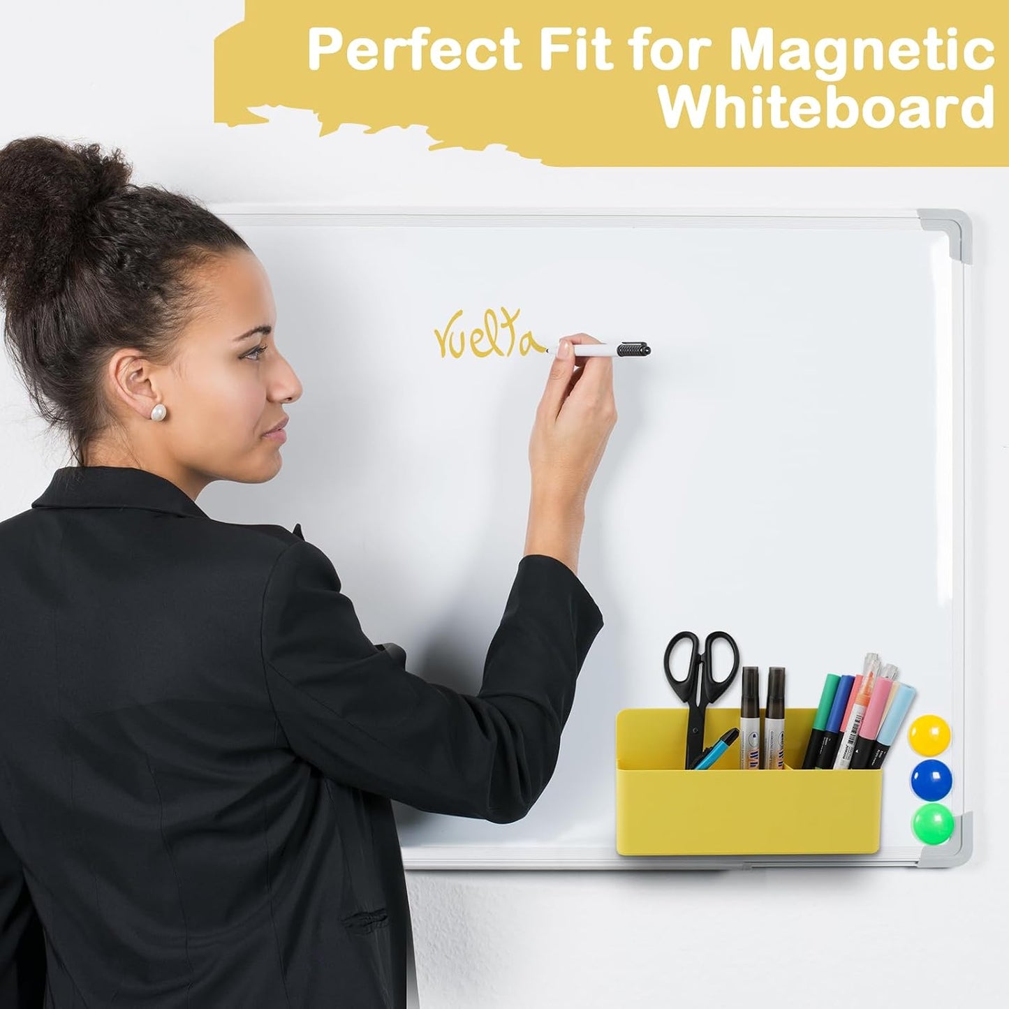 KITANIS Magnetic Pen Holder,2 Pack Magnetic Dry Erase Marker Holder with Generous Compartments,Strong Magnet Storage Marker Pen Pencil Organizer for Refrigerator,Whiteboard,Locker Accessories
