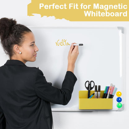 KITANIS Magnetic Pen Holder,2 Pack Magnetic Dry Erase Marker Holder with Generous Compartments,Strong Magnet Storage Marker Pen Pencil Organizer for Refrigerator,Whiteboard,Locker Accessories