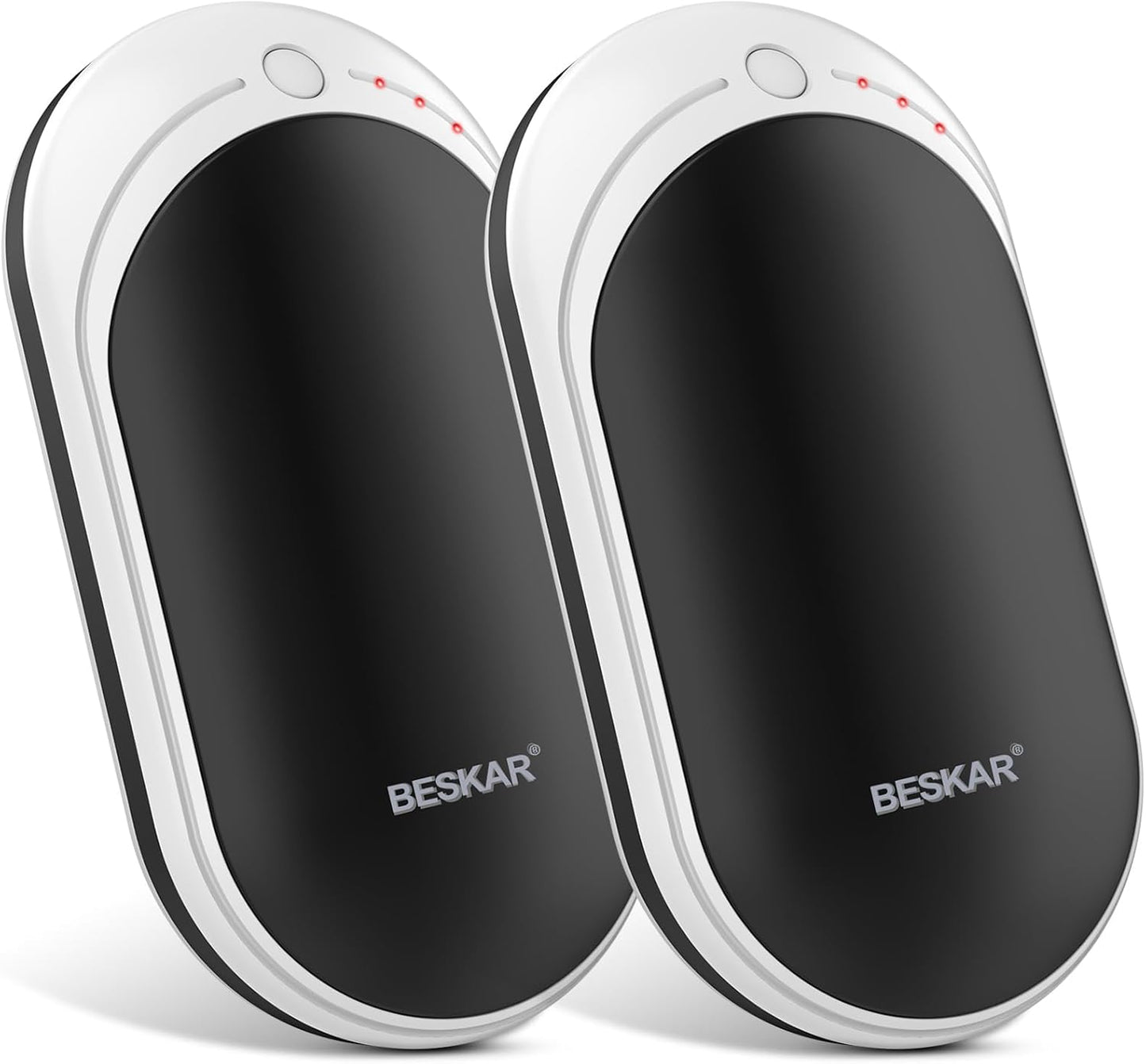BESKAR Rechargeable Hand Warmer, 5200mAh Electric Hand Heater | Double Sided Heating, USB Quick Charge, Portable Pocket Hand Warmer for Outdoor, Golf, Raynauds