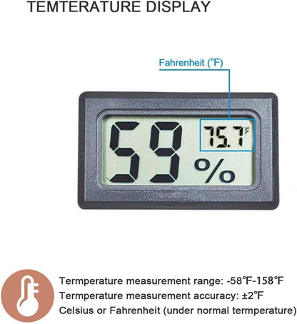 4-Pack Mini Indoor Temperature Humidity Meters Digital Gauge | Thermometer Hygrometer Fahrenheit (℉) Display for Reptile Tank,Jars,Guitar Case,Greenhouse, Garden, Cellar, Fridge, Closet