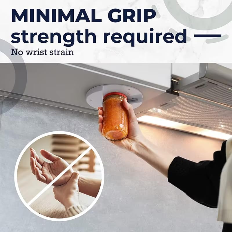 Universal Manual Can Opener, ABS Material, Kitchen Jar Lid Opener, Under Cabinet Mounting, Multifunction