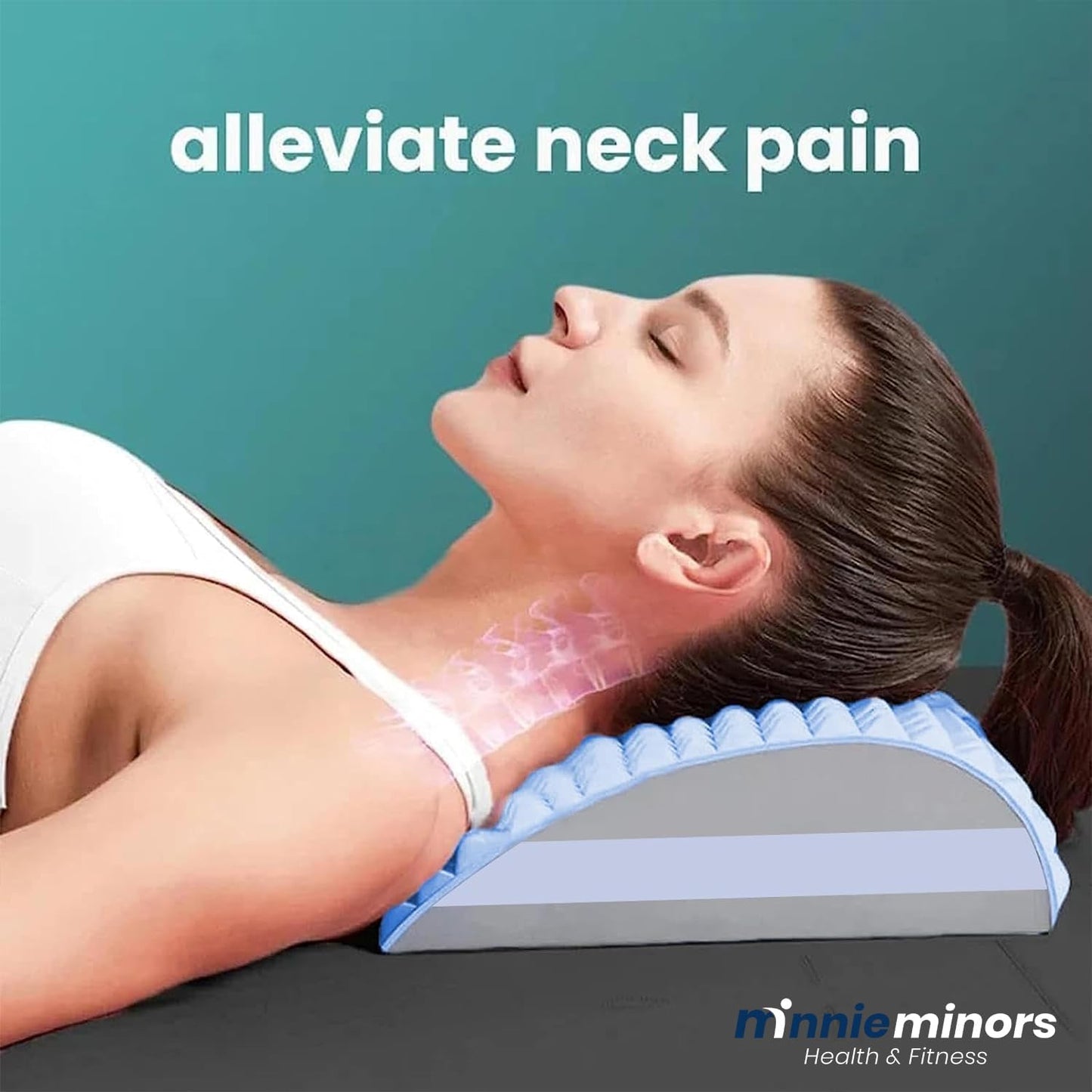 Acemend Neck & Back Stretcher Refresh Neck & Back Stretcher Posture Corrector Lumbar Back Stretcher for Lower Back Pain Relief Adjustable Sciatica Pain Relief Device Lower Back Upper Back (Blue)