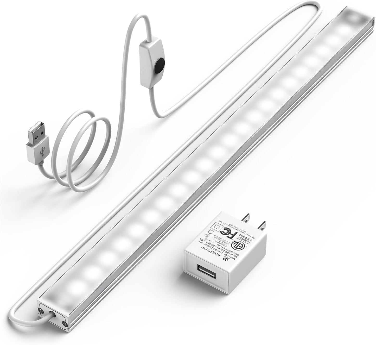 ASOKO Motion Sensor Dimmable Led Under Cabinet Light, 12" Cool White | ASOKO Motion Sensor Dimmable Led Under Cabinet Light, 12" Plug in Cool White 6000K Bar for Kitchen Counter Closet