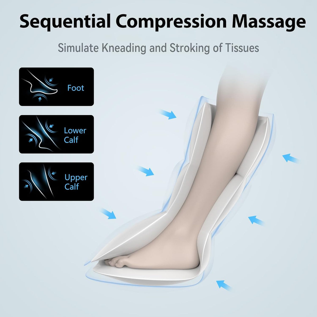 FIT KING Cordless Leg Compression Massager, Foot and Calf Massage Boot