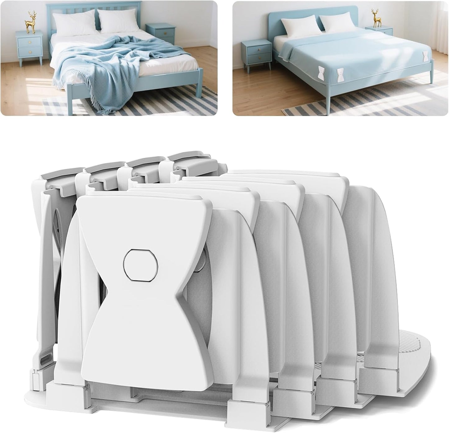 Bed Sheet Holders for Corners,Upgrade Fitted Sheet Holder Grippers | 4Pcs Bed Sheet Holders for Corners Heavy Duty Sheet Clips Fitted All Mattress Sizes, Lock Sheet Holders Keep Firm
